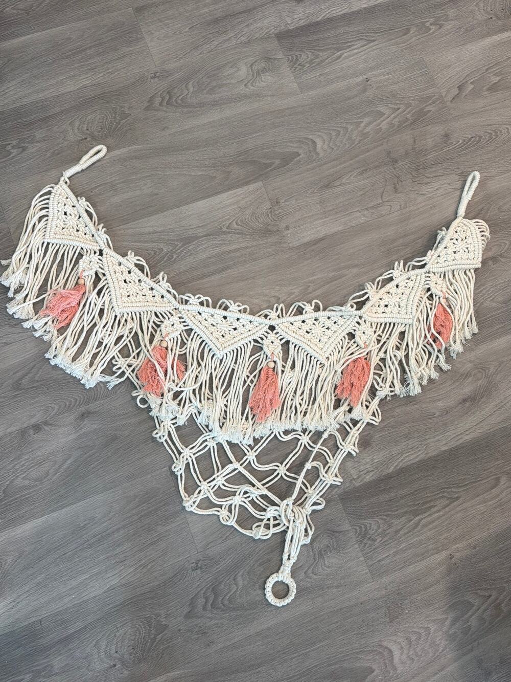 Macrame boho toy hammock for stuffed animals